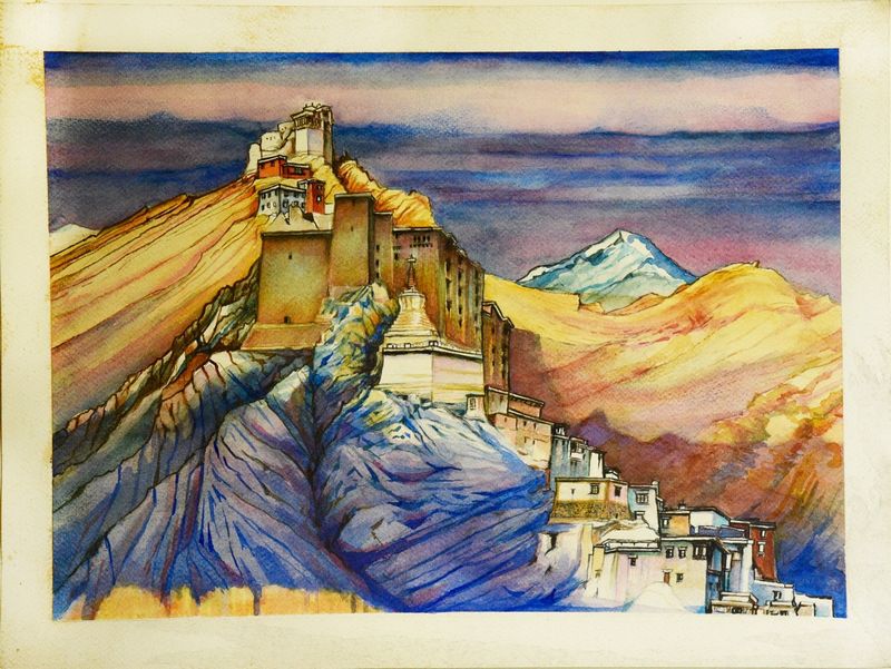 Monsoon Light over Leh town, Ladakh